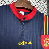 Camisa Seleção Espanha II 1996 Retrô Azul Masculina