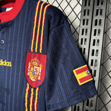 Camisa Seleção Espanha II 1996 Retrô Azul Masculina