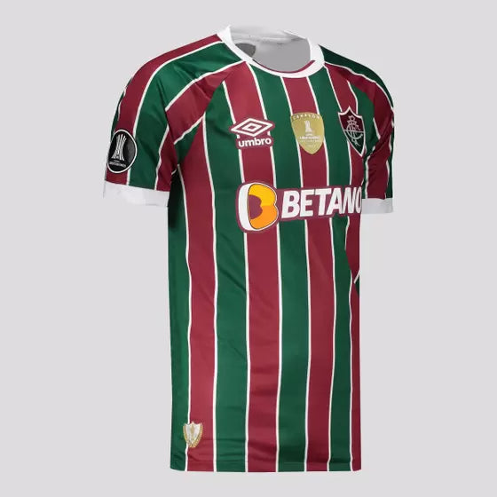 Camisa Fluminense I 23/24 Vermelha e Verde Campeão Libertadores 2023 Masculina
