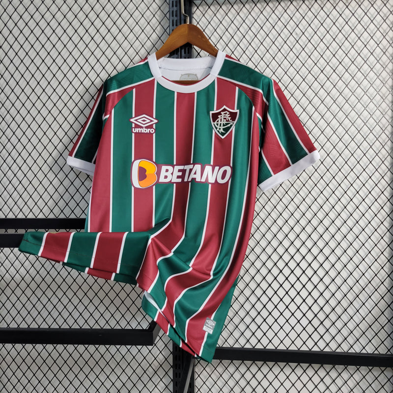 Camisa Fluminense I 23/24 Vermelha e Verde Masculina