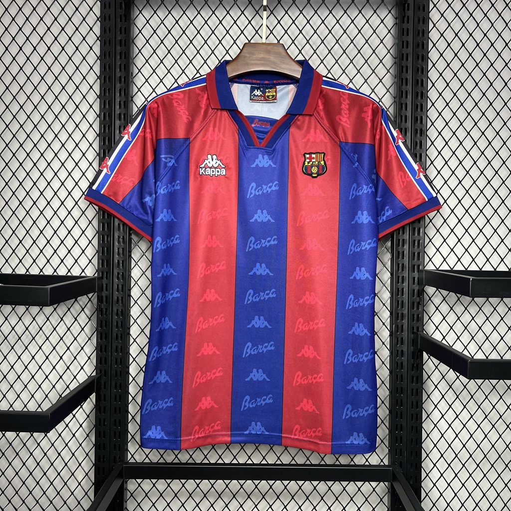 Camisa Barcelona I 1996/1997 Retrô Vermelha/Azul Masculina