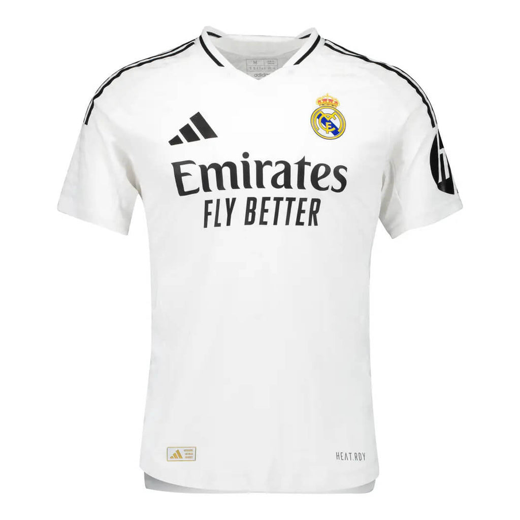 Camisa Real Madrid I 24/25 Com Patch Campeão Champions League Branca Masculina