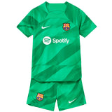 Conjunto Infantil Barcelona Goleiro 23/24 Verde