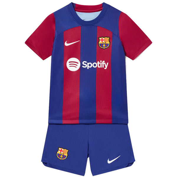 Conjunto Infantil Barcelona I 23/24 Azul e Vermelho