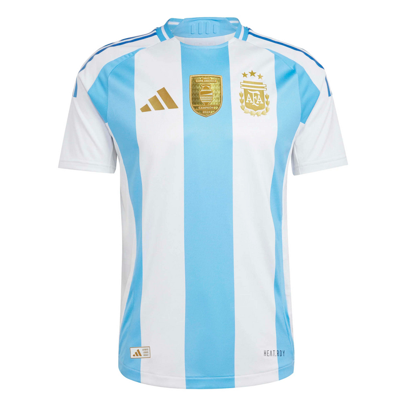 Camisa Seleção Argentina I Campeã Copa América 2024 + Patches Branca e Azul Masculina