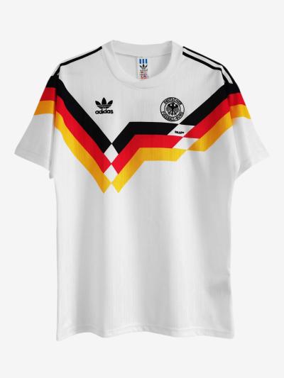 Camisa Seleção Alemanha I 1990 Retrô Branca Masculina