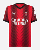 Camisa AC Milan I 23/24 Vermelha e Preta Masculina