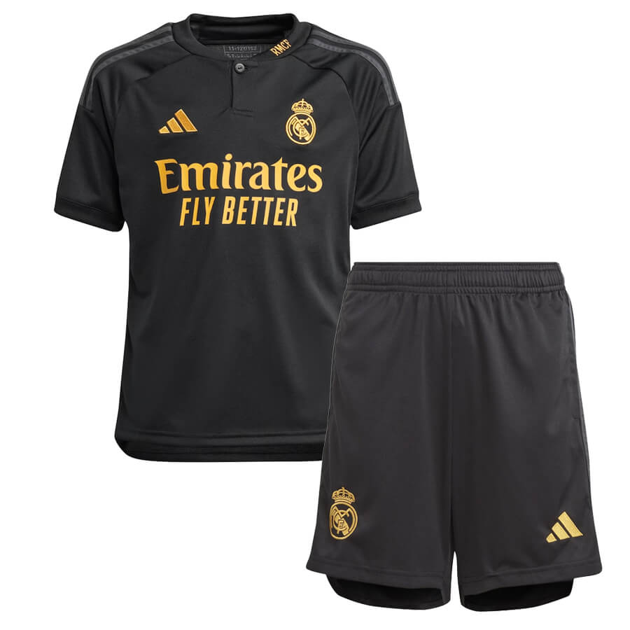 Conjunto Infantil Real Madrid III 23/24 Preto