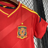 Conjunto Infantil Seleção Espanha I Retrô 2012 Vermelho e Azul