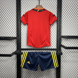 Conjunto Infantil Seleção Espanha I Retrô 2012 Vermelho e Azul