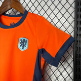 Conjunto Infantil Seleção Holanda I 24/25 Laranja