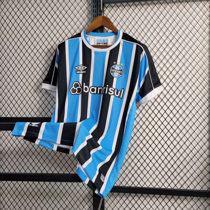 Camisa Grêmio I 23/24 Azul e Preta Masculina