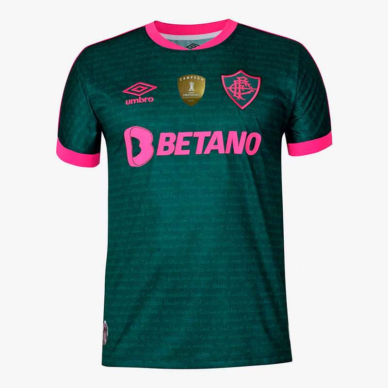 Camisa Fluminense III 23/24 Verde e Rosa Libertadores 2023 Masculina
