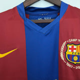 Camisa Barcelona I 2007/2008 Retrô Vermelha/Azul Masculina