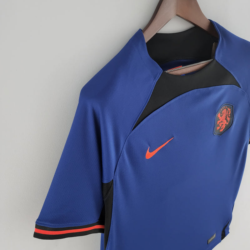 Camisa Seleção Holanda II Copa do Mundo 2022 Azul Masculina