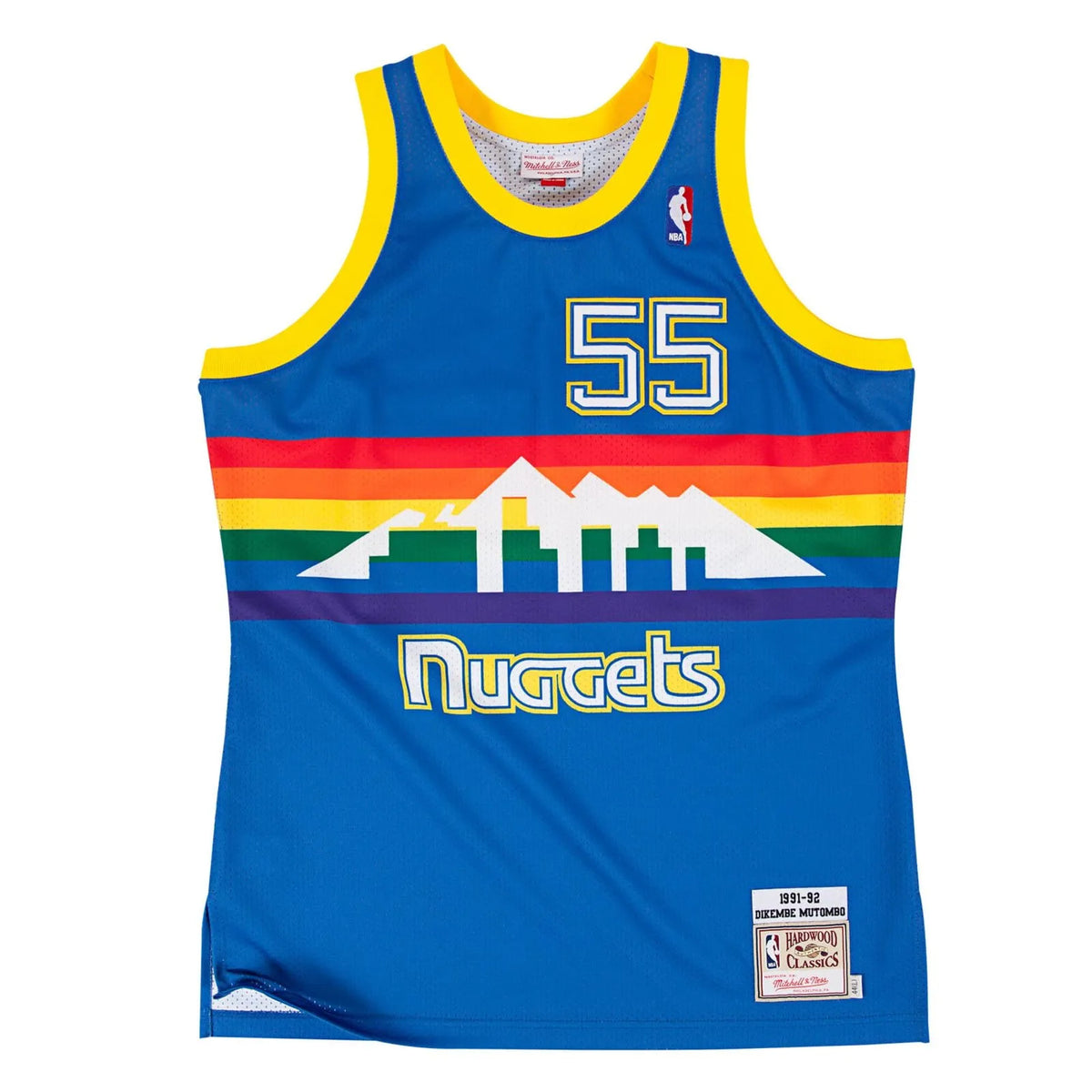 Regata Denver Nuggets Mitchell & Ness Hardwood Classics 91/92 #55 Mutombo Azul