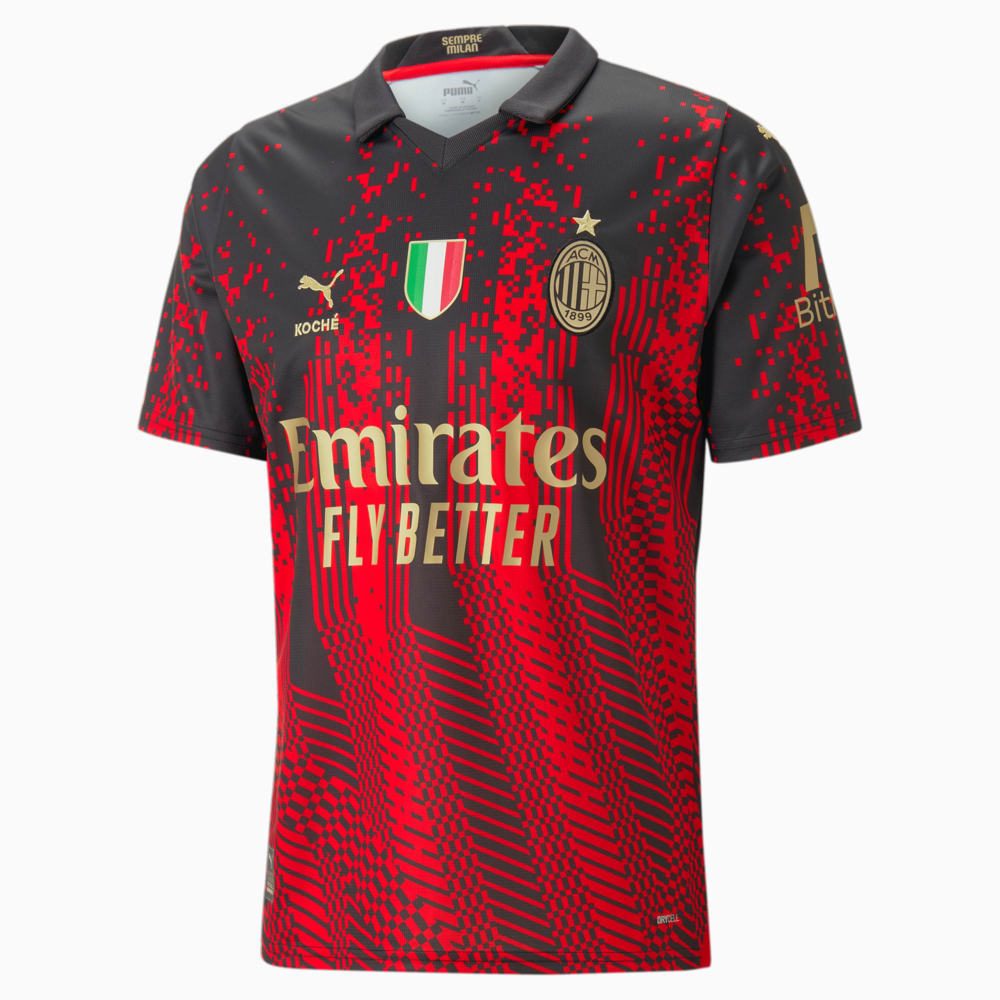 Camisa AC Milan x Koché Vermelha e Preta Masculina